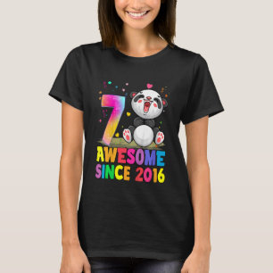 Camiseta Crianças de 7 anos Pequeno 7 de Panda Aniversário