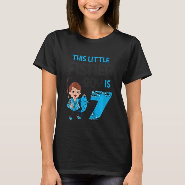 Camiseta Crianças de 7 anos Pescadores menores pescando cri (Frente)
