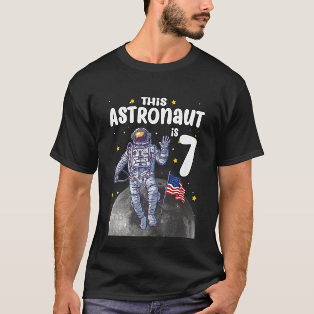 Camiseta Crianças de 7 anos presentes Este astronauta é 7 B (Frente)