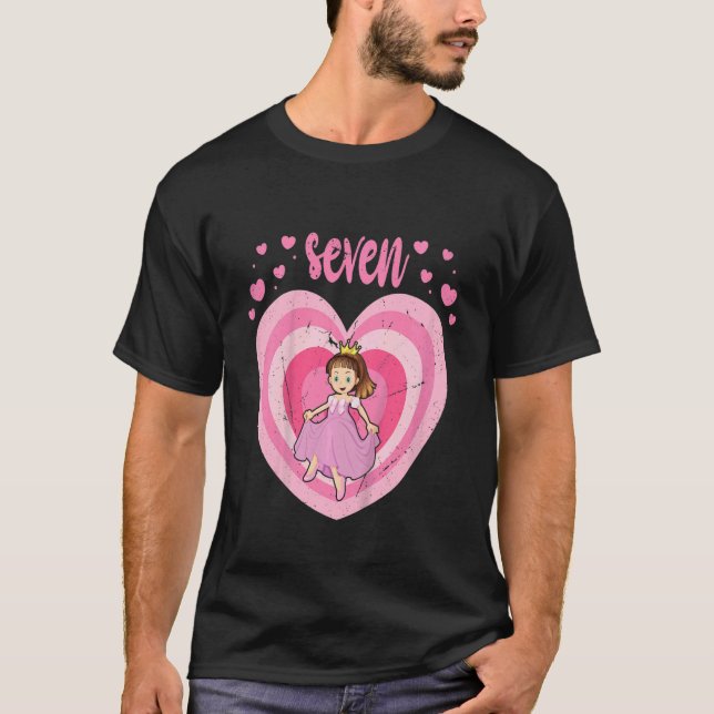 Camiseta Crianças de 7 anos Princesa Gira 7 B (Frente)