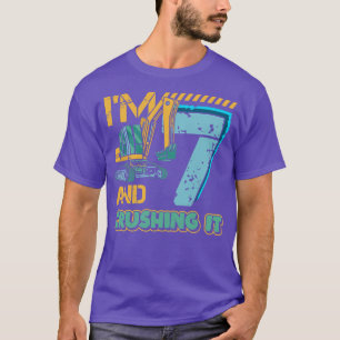 Camiseta Crianças de 7 anos Trator de Escavador Trator Truc