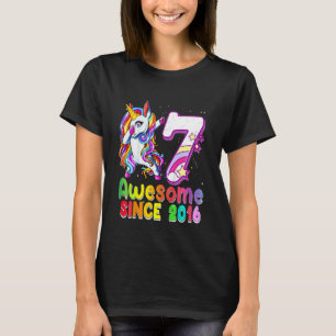 Camiseta Crianças de 7 anos Unicórnio Flexibindo 7 de Anive