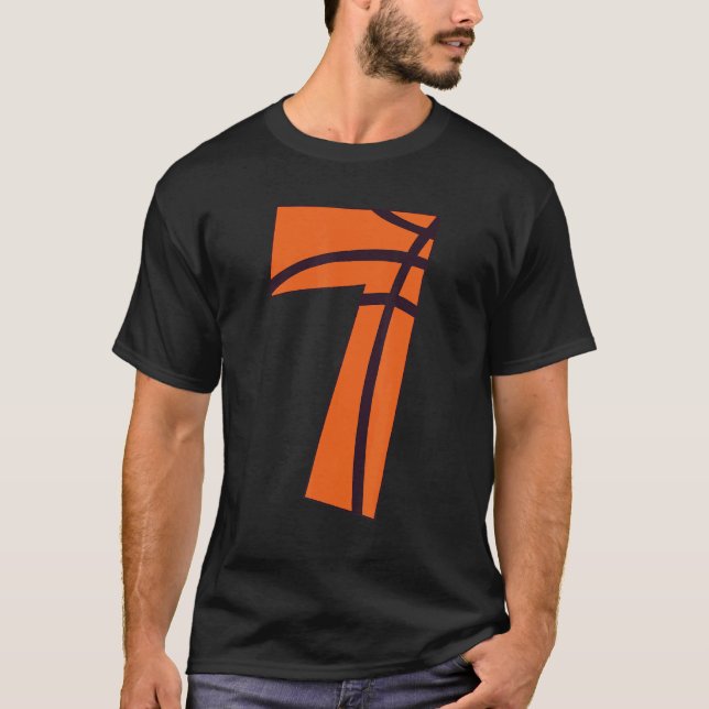 Camiseta Crianças de 7 de basquete de basquete de 7 anos de (Frente)