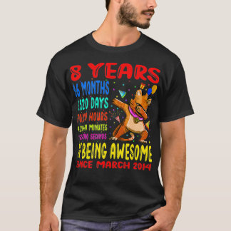 Camiseta Crianças De 8 Anos 96 Meses De Ser Incrível 8º Gat