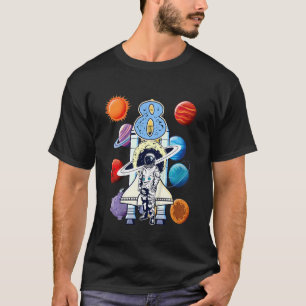 Camiseta Crianças de 8 anos Astronauta do menino de anivers