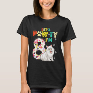 Camiseta Crianças de 8 anos Cachorro Samoyed 8º Aniversário