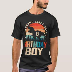 Camiseta Crianças de 8 anos Dinossauro 8 aniversário Garoto