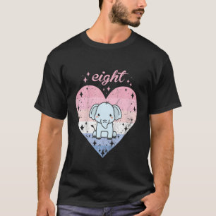 Camiseta Crianças de 8 anos Menina de Aniversário de Elefan