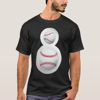 Camiseta Crianças de 8 anos no aniversário do Legal Basebal