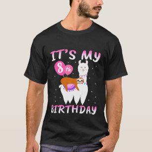 Camiseta Crianças de 8 anos oitavo aniversário Llama Slot