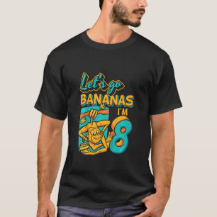 Camiseta Crianças de 8 anos Vamos vão bananas macaco oitavo