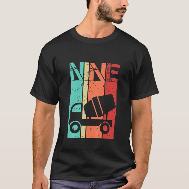 Camiseta Crianças De 9 Anos De Idade, Caminhão De Construçã (Frente)