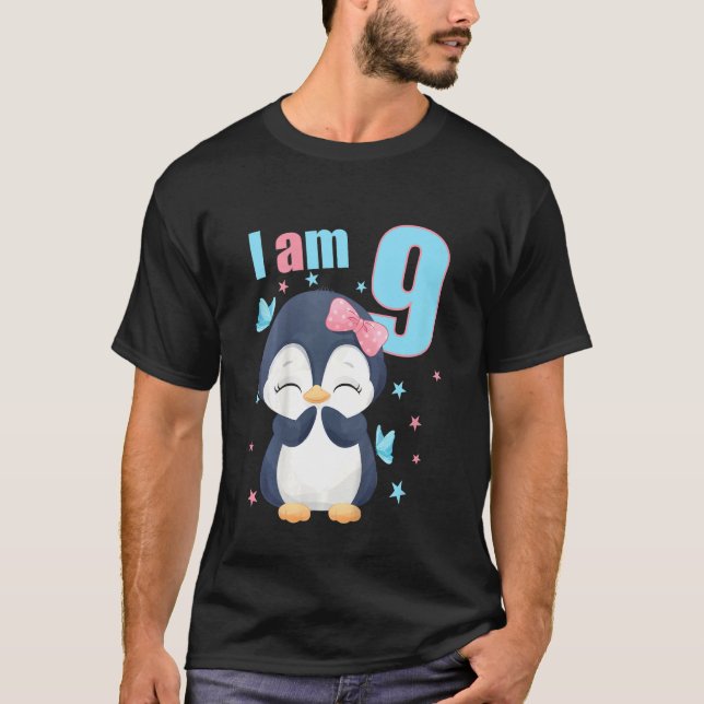 Camiseta Crianças de 9 anos de idade Menina Pingui (Frente)