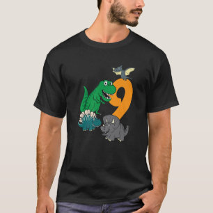 Camiseta Crianças de 9 anos Dino Dinossaur 9º nono aniversá