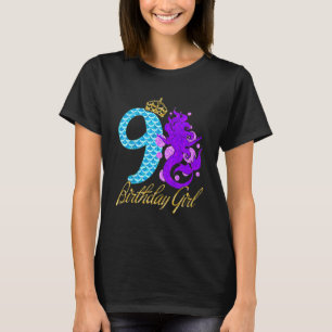 Camiseta Crianças de 9 anos Festa de Filha de 9 de aniversá
