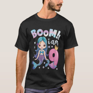 Camiseta Crianças de 9 anos Menina 9 de aniversário Sereia