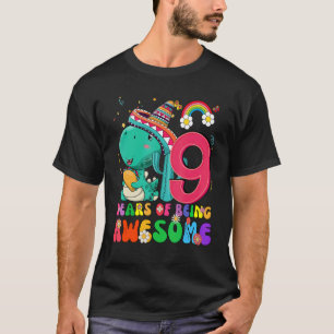 Camiseta Crianças de 9 anos Meninas Fofas Dinossauro Nono B