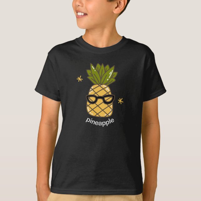 Camiseta Crianças de abacaxi tropical de verão (Frente)