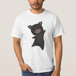 Camiseta Crianças De Animais Cudos Pretos De Porco Preto