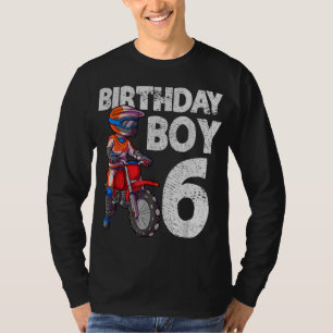 Camiseta Crianças de aniversário de 6 motocross MX 6 anos