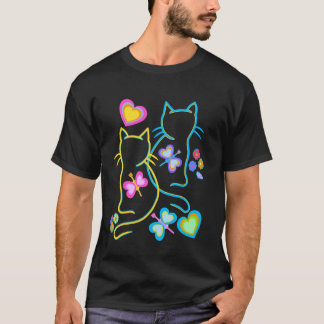 Camiseta Crianças de Aniversário Gatos Gato Primavera Verão