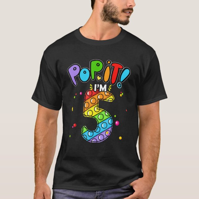 Camiseta Crianças De Aniversário Pop Eu Tenho 5 Anos 5 De A (Frente)