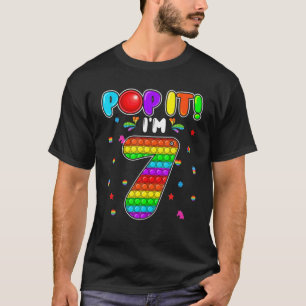 Camiseta Crianças De Aniversário Pop Eu Tenho 7 Anos 7 De