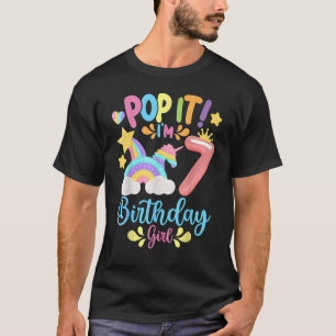 Camiseta Crianças De Aniversário Pop Eu Tenho 7 Anos 7 De A