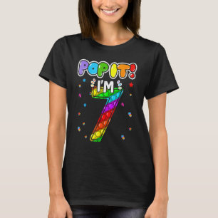 Camiseta Crianças de Aniversário Pop Eu tenho 7 anos 7 de a