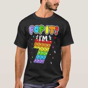 Camiseta Crianças De Aniversário Pop Eu Tenho 7 Anos 7 De A