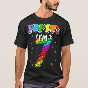 Camiseta Crianças de Aniversário Pop Eu tenho 7 anos 7 de a