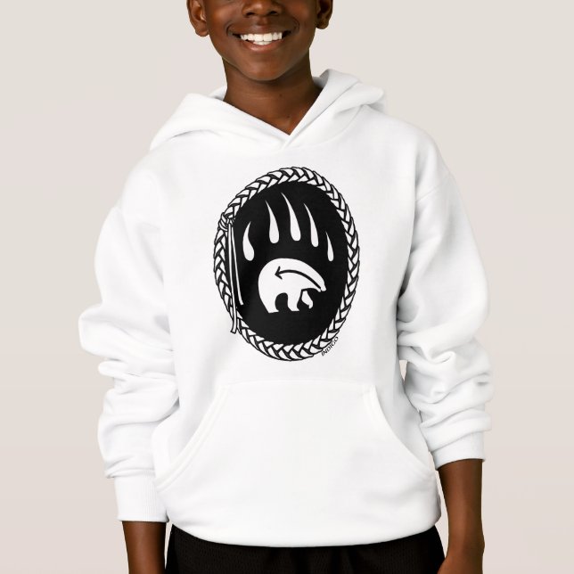 Camiseta Crianças de Arte do Urso Tribal Hoodie Bear Kids H (Frente)