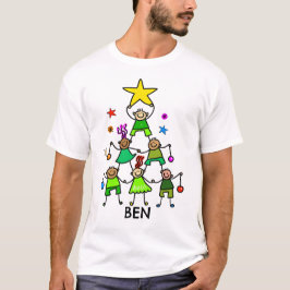 Camiseta Crianças de Árvores de Natal Personalizadas