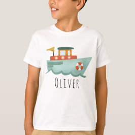 Camiseta Crianças De Barcos Náuticos, Azuis, Cute