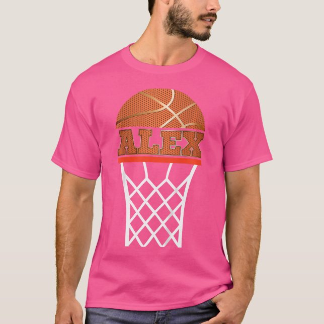 Camiseta Crianças de basquete aparenta nome personalizado A (Frente)