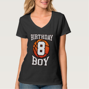 Camiseta Crianças De Basquete, Garoto De Aniversário De 8 A