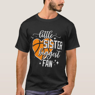 Camiseta Crianças De Basquete Irmãozinha Maior Fã Fã Bas