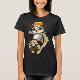 Camiseta Crianças de Cachorro do Pug Andando de Leve