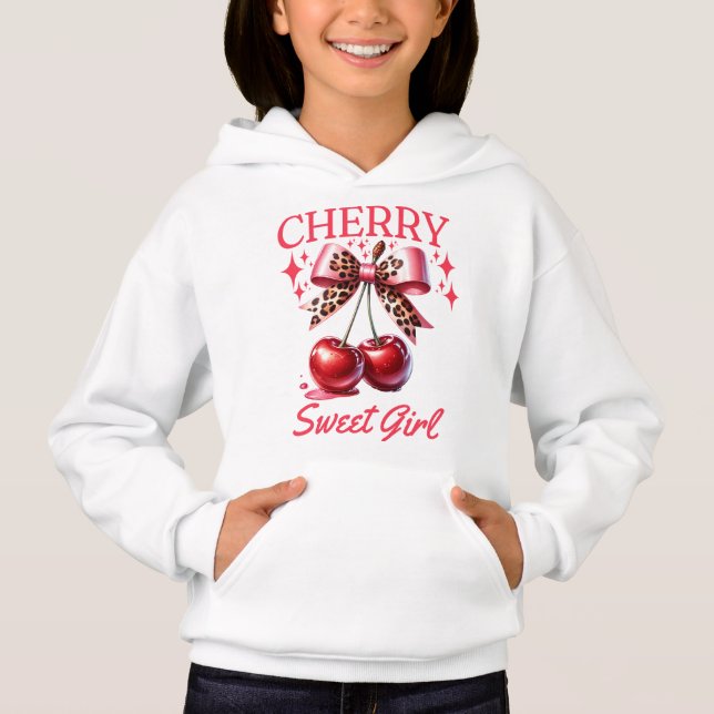 Camiseta Crianças de cereja e arco rosa (Frente)