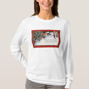 Camiseta Crianças de ChristmasSleeping e um poema