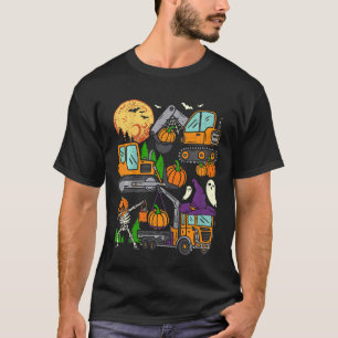 Camiseta Crianças De Construção De Caminhão De Crane No Hal
