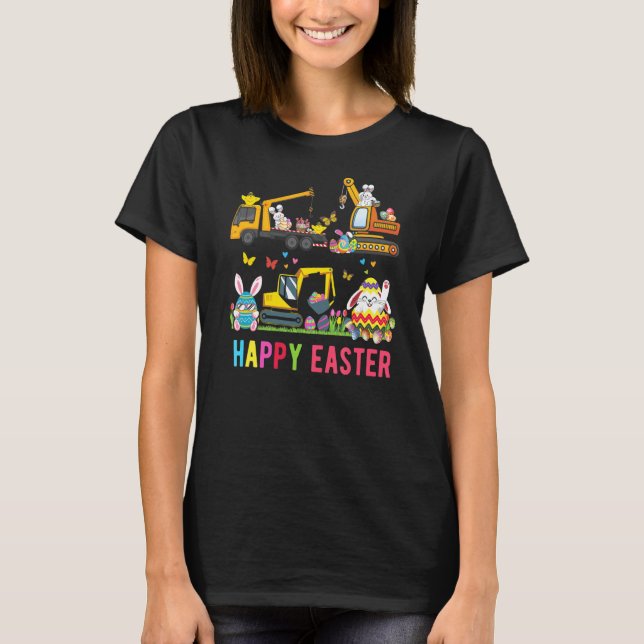 Camiseta Crianças de construção de Felzs pascoa de carros 1 (Frente)