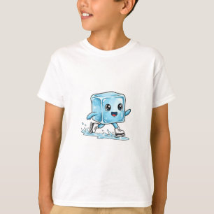 Camiseta Crianças de Cubo de Gelo Feliz Patinação
