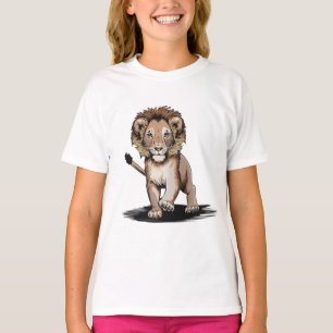 Camiseta Crianças De Cubo De Leão Bravo