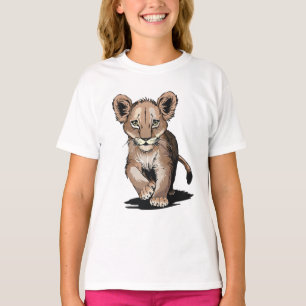 Camiseta Crianças De Cubo De Leão Bravo