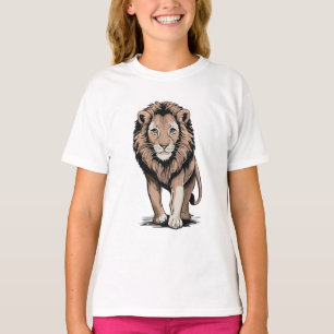 Camiseta Crianças De Cubo De Leão Bravo