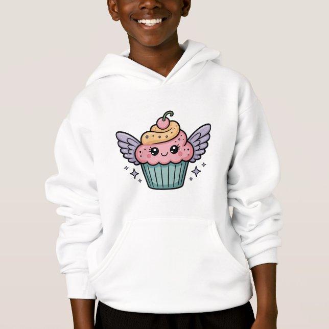 Camiseta Crianças de Cupcake Kawaii (Frente)