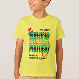 Camiseta Crianças de esquadrão da equipe de pesca do amor f