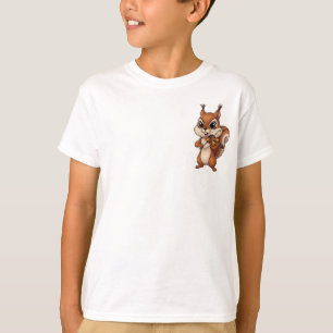 Camiseta Crianças de Esquilo Tocando Violino Musical