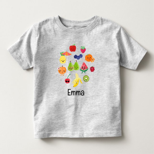 Camiseta Crianças de Fruta adaptáveis de Fruta virtual pers (Frente)